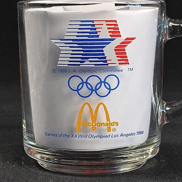 4 Vintage 1984 Los Angeles Olympics Collector McDonalds Coffee Mugs Glass - Picture 2 of 3